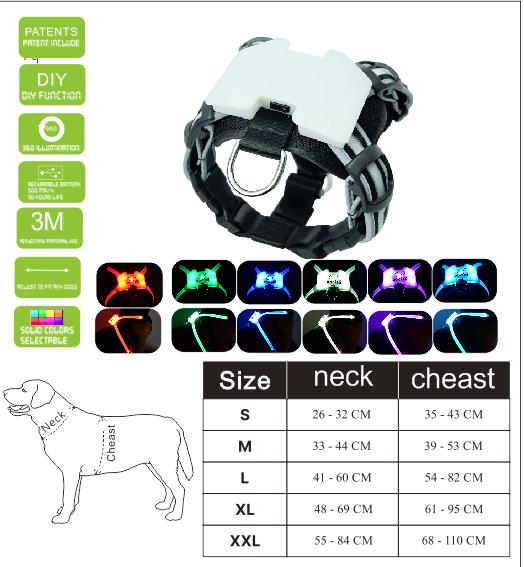 LED Hundegeschirr für alle Hundegrößen